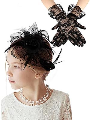 1pc 1920s Flapper Fascinator Mesh Veil Headband Bridal Wedding Tea