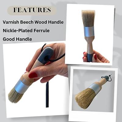 Mister Rui Chalk Wax Paint Brush 3 Pcs, Large Wax Brushes for Chalk Paint,  Chalk Brushes for Furniture, Acrylic Paint/Milk Paint, Natural Bristles, 1  Small Round Brush and 2 Large Oval Brushes