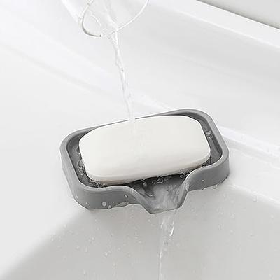 Silicone Soap Dish & Kitchen soap Tray - Self draining soap Dish, Soap Dish  Shower | Silicone soap Holder | Soap Holder for Kitchen Sink | Small soap