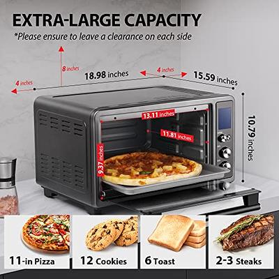 Pizza Convection Oven Double French Door Countertop, Broil Toast Stainless  Seel