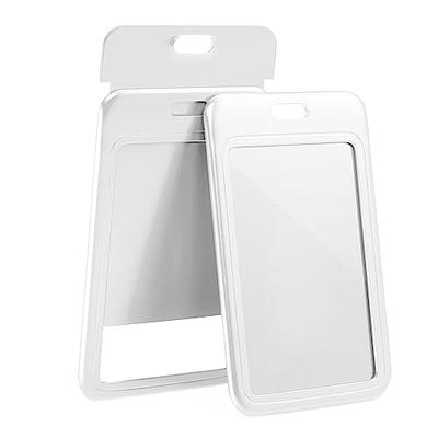 JINEASY ID 2 Pack White Hard Plastic ID Badge Holder Vertical