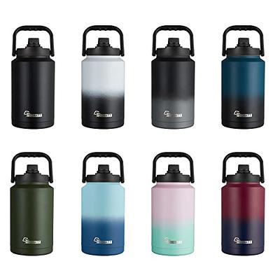 FineDine Insulated Water Bottles with Straw - 25 Oz Stainless Steel Metal  Water Bottle W/ 3 Lids - Reusable for Travel, Camping, Bike, Sports - Army