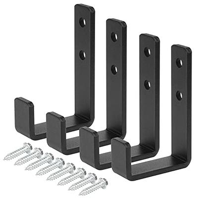 4 Pcs 4⅜ inch Heavy Duty Steel Black J Hooks Wall Mount Utility