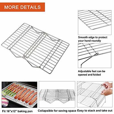 Cooling Rack, P&P CHEF 5-Tier Stainless Steel Stackable Baking Cooking Racks  for Cooling Roasting Grilling, Collapsible & Heavy Duty, Oven & Dishwasher  Safe - 15''x10'' - Yahoo Shopping