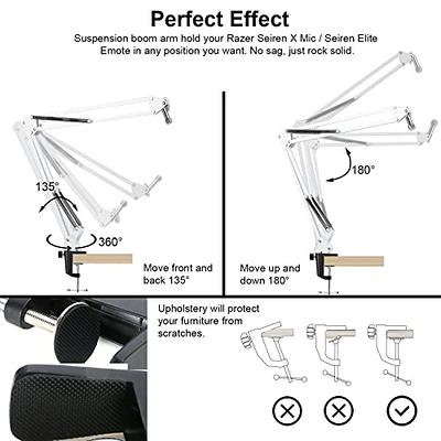 Razer Seiren X Boom Arm with Pop Filter - Mic Stand with Foam Cover  Windscreen for Razer Seiren X Streaming Microphone by YOUSHARES 