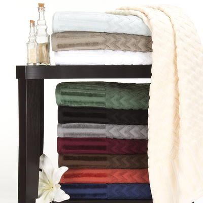 Lavish Home Ribbed Cotton 10 Piece Towel Set - White