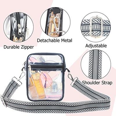 YueBags Clear Purse Stadium Approved for Women,Small Clear Bag Crossbody,Clear Clutch Handbag for Concert,Gameday