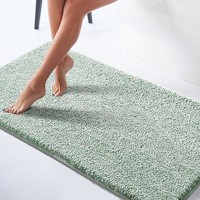  Green Bathroom Rug, Ultra Soft Microfiber Shaggy