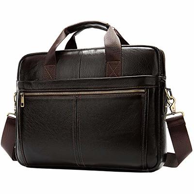 Leather Crossbody 14 Inch Sturdy Leather satchel iPad Messenger Bag for men  and women