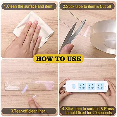 Nano Double Sided Tape Heavy Duty,Extra Strong Sticky Double Sided Mounting  Tape,1.2 x 120,Clear Adhesive Poster Wall Tape for Decoration