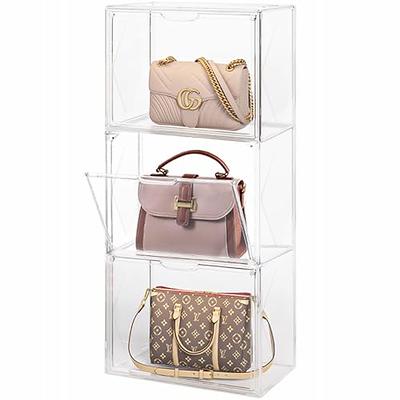 DILIBRA Set of 4 Plastic Purse Storage Organizer for Closet, Acrylic  Display Case for Purse and Handbag, Stackable Storage Boxes Organizer with  Magnetic Door for Clutch Wallet Book Toys (4) - Yahoo Shopping