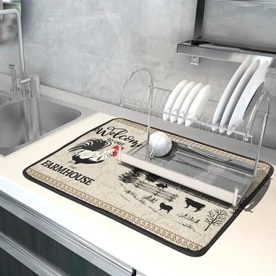 Microfiber Dish Drying Mat,Absorbent Dish Drainer Kitchen Counter