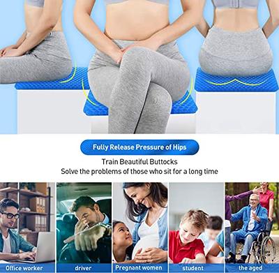 XSIUYU Extra-Large Gel Seat Cushion, Breathable Honeycomb Design Chair  Cushions, Tailbone Pain Relief Egg Seat Cushion Butt Pillow, Chair Cushion  for