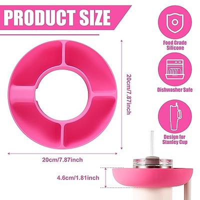  Snack Bowl for Stanley 30 oz Tumbler with Handle Reusable  Silicone Snack Tray for Stanley Cup Holder Stanley Cup Accessories Silicone  Snack Ring Suitable for Car Cup Holder Cinema Home Outdoor(Pink) 