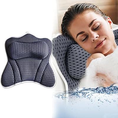 Idle Hippo Bath Pillow Bathtub Pillow, Bath Pillows for Tub Neck and Back  Support with 6 Non-Slip Suction Cups, Ergonomic Bath Tub Pillow Headrest