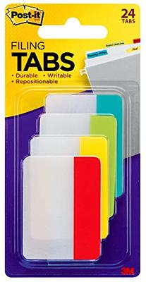 Post-it® Tabs, .625 in. Solid, Aqua, Lime, Yellow, Red, 10/Color,  40/Dispenser