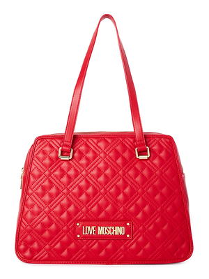 Love Moschino Women s Red Shiny Quilted Shopper Handbag Yahoo