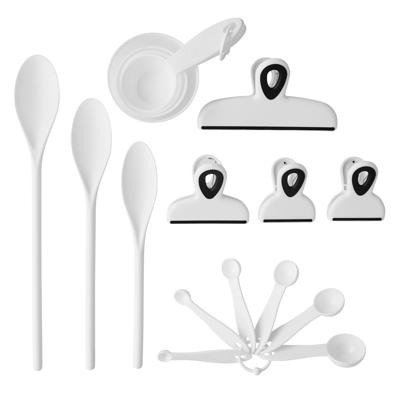 Mainstays 30-Piece Kitchen Gadget Set with Cooking Utensils, Measuring Cups,  Clips, and Drawer Organizer, Black/White - Yahoo Shopping