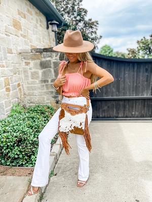 BROWN LEATHER CROSSBODY Western Tooled Leather Cowhide Clutch