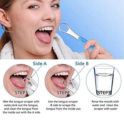Tongue Scraper (2 Pack), Stainless Steel Tongue Cleaners, Reduce Bad Breath  (Travel Cases Included), 100% Metal Tongue Scrapers for Adults and Kids