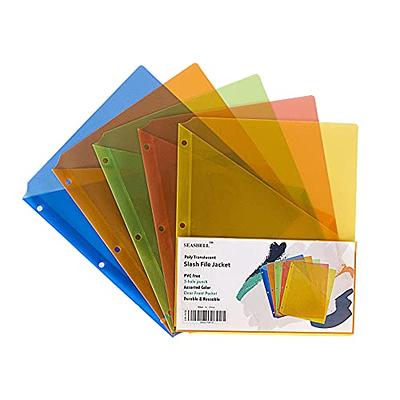 Seashell 25 Pack Poly Translucent Slash File Jacket,3 Hole Punch Binder  Organizer Pockets,Letter Size, Assorted Colors,Plastic Binder Pockets  Sleeves - Yahoo Shopping