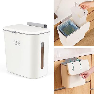 WOA WOA 2.4 Gallon Hanging Trash Can for Kitchen, Small Garbage Bin with  Lid for Bathroom Bedroom, Mountable Cabinet Compost Bin Under Sink, Wall  Mounted Waste Bucket - Green - Yahoo Shopping