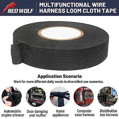 Wire Harness Tape Flame Retardant Black Fabric Tape Adhesive Cloth Tape For  Car Cable Harness Wiring Loom Protection