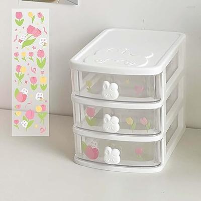 Cosmetic Organizer Box Drawers Storage Plastic Stationary Box