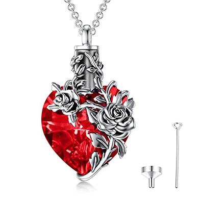 Red Love & Devotion Crystal Heart Necklace - Anne Koplik Designs