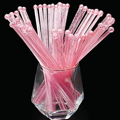 hapray 50-PCS Pink Glitter Plastic Swizzle Sticks, Crystal Cake Pops,  Cocktail Coffee Drink Stirrers, Lolipop Stick, 7.24 Inch - Yahoo Shopping