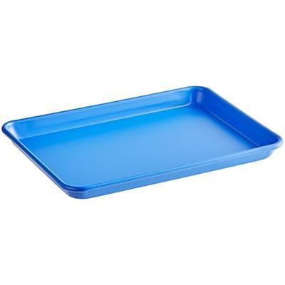 Baker's Mark Half Size 18 Gauge Non-Stick 13 x 18 Dark Blue Wire in Rim  Aluminum Bun / Sheet Pan / Tray