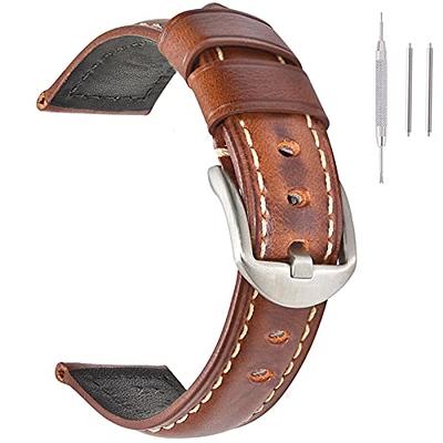 22mm Light Brown Leather and Rubber Watch Strap - S221300 - Fossil