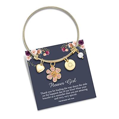 Initial Letter Bracelet Gifts for Girls, Engraved Q Letters