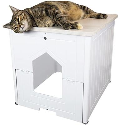 Palram CATSHIRE Cat Litter Box Enclosure Furniture, Hidden Litter Box for  Indoor Cats, Enclosed Cat Box Cabinet, Pet House, Side Table, Nightstand,  with Magnetic Door Latch, Easy to Clean, White - Yahoo