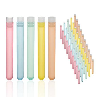 Kanayu 100 Pcs 10ml Plastic Test Tubes with Lids Vial Seal Cap Container  Small Storage Tubes with Caps Clear Test Lab Tubes with Silicone Sealing  Ring