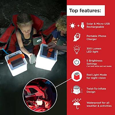 LuminAID 2-in-1 Solar Camping Lantern and Phone Charger - Inflatable LED  Lamp for Camping, Hiking and Travel - Emergency Light for Power Outages