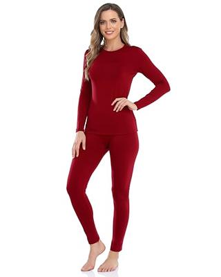 Thermal Underwear for Women 2 Piece Long Sleeve Long Johns Base Layer Top &  Bottom Fleece Lined Winter Warm Outfit