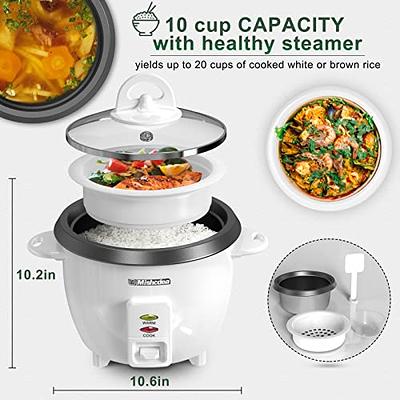 10-Cups Rice Cooker with Steamer (20-Cup Cooked)