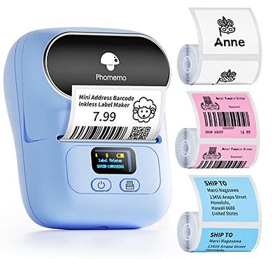  Phomemo M110 Label Makers - Barcode Label Printer Bluetooth  Portable Thermal Printer for Small Business, Address, Logo, Clothing,  Mailing, Sticker Printer for Phones & PC, Black : Office Products