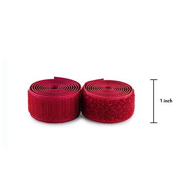 1 Inch Wide Red Sew on Hook and Loop Tape Non-Adhesive 1 Yd Length Red  Nylon Hook Loop Tape Fabric Fastener Set for Military Form Bags Clothes  Shoes Backpacks DIY Craft 