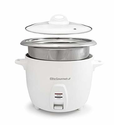 Aroma Housewares 6-Cup (Cooked yield ) / 1.2Qt. Select Stainless Pot-Style  Rice Cooker, & Food Steamer, One-Touch Operation, White