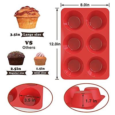 Silicone Texas Muffin Pan - 6 Cup Jumbo Silicone Cupcake Pan, Non-Stick  Silicone