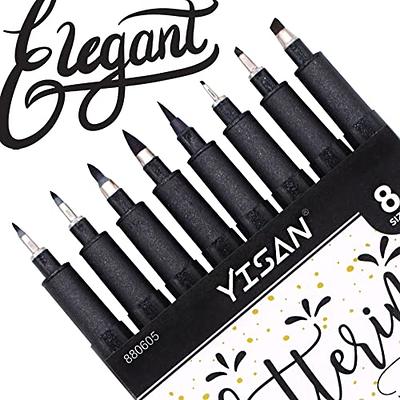 Piochoo Calligraphy Pens,10 Refill Colors Brush Markers Hand