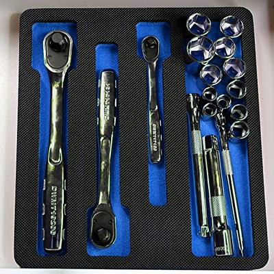 Tool Drawer Organizer Wrench Holder Insert Blue and Black Durable