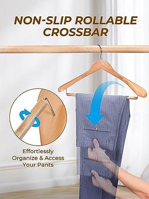 Wide Shoulder Wooden Hanger With Sturdy Hook Non-slip Space-saving