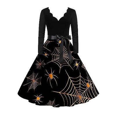  Besutolife Halloween Black Dress Women Halloween