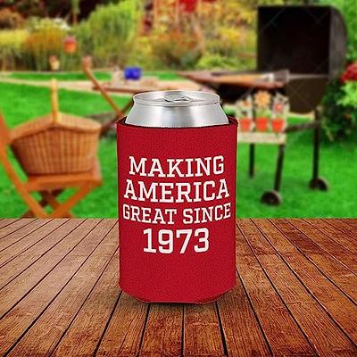 Making America Great Since 1973 Can Sleeve Cooler Insulated Drink Coozies  Soda Beer Hugger Coolies (Red, 6 Pk) - Yahoo Shopping