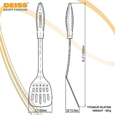 Deiss LUX Kitchen Grill Spatula Stainless Steel Heavy Duty Slotted Turner -  14.4 Metal Spatula for Cooking, Grilling Spatula, Easy Grip Handle,  Slotted Design, Easy to Clean (TITANIUM) - Yahoo Shopping