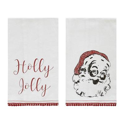 VHC BRANDS Kringle Chenille Red White Seasonal Holly Jolly Cotton Muslin  Kitchen Tea Towel Set (Set of 2), Soft White/ Cherry Red/ Coal Black -  Yahoo Shopping