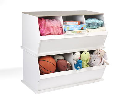 Three Bin Stackable Storage Cubby - Red - Badger Basket